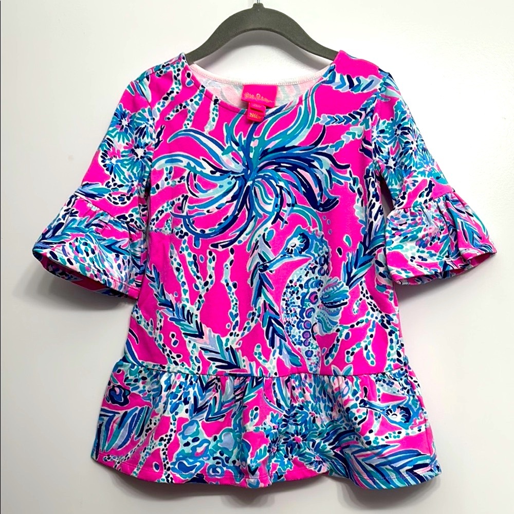Lilly Pulitzer Pink and Blue Floral Blouse